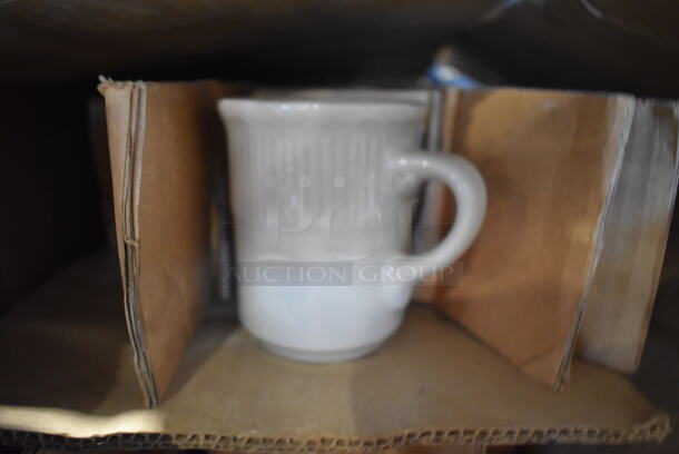 17 BRAND NEW IN BOX! White Ceramic Mugs. 3x3x4. 17 Times Your Bid! - Image 1 of 4