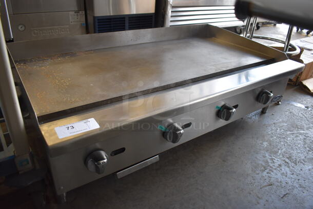 Cook Rite Stainless Steel Commercial Countertop Natural Gas Powered Flat Top Griddle. 48x28x15