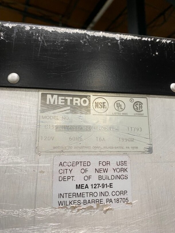 Metro Commercial Stainless Steel Heating Cabinet Food Warmer! MODEL C199-HM2000 120V - Image 7 of 8