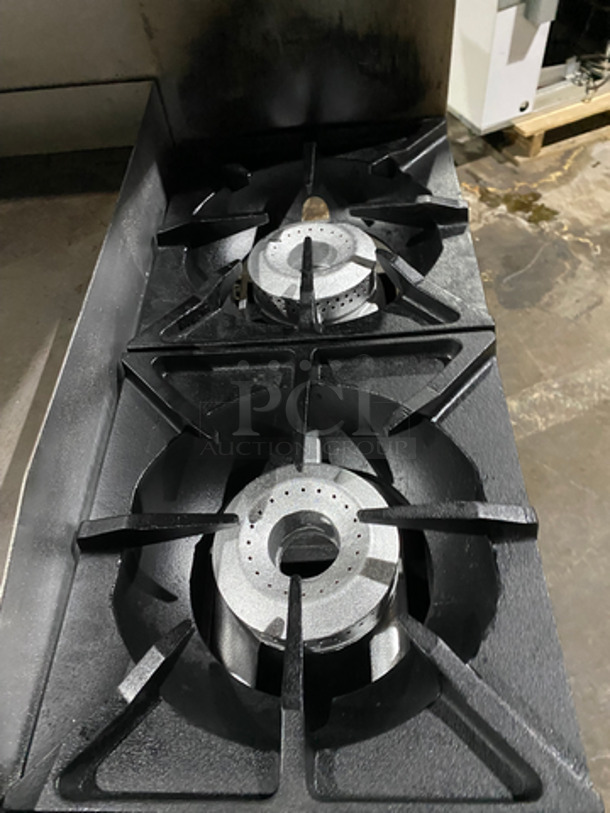FAB! Therma Tek Commercial Natural Gas Powered Flat Top Griddle! With Right Side 2 Burners! Griddle Has Side Splashes! With Backsplash And Salamander Shelf! With Oven Underneath! Metal Oven Rack! All Stainless Steel! On Casters! - Image 6 of 11