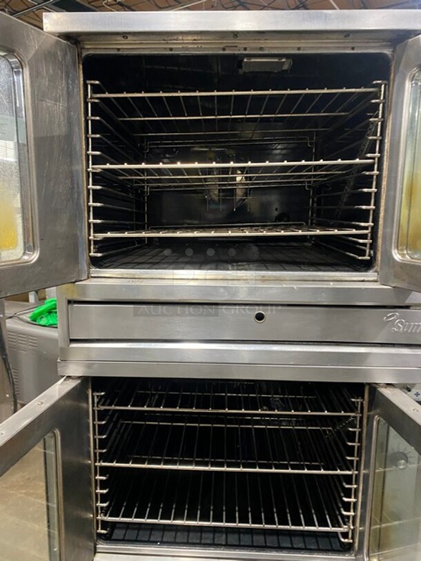 Sunfire Commercial Natural Gas Powered Double Deck Convection Oven! With View Through Doors! Metal Oven Racks! All Stainless Steel! 2x Your Bid Makes One Unit! MODEL ICOE10M SN:1102230000951 208V 3PH - Image 5 of 10