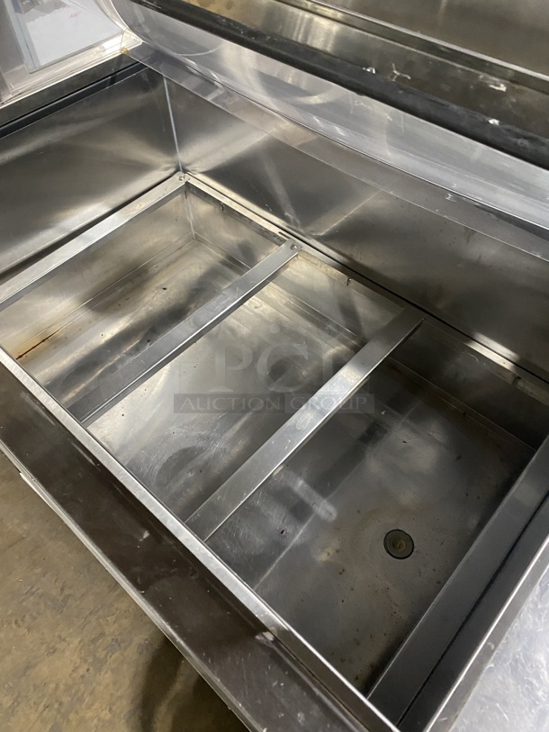 Nelson Commercial Ice Cream Dipping Cabinet Display Freezer With Sneeze Guard! On Casters! Eletric Powered! MODEL:BD6DIPRB 115V! Working When Removed! - Image 5 of 10
