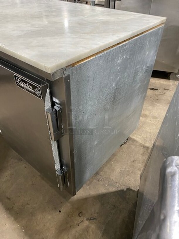 Leader Commercial Refrigerated Pizza Prep Table! With Marble Top! With 2 Door Storage Space Underneath! All Stainless Steel! On Casters! Model: DR48SC SN: PT09S1604 115V 60HZ 1 Phase - Image 2 of 10