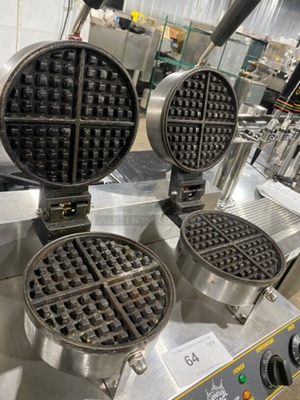 Carnival King Commercial Countertop Dual Waffle Maker! With Temperature And Timer Controls! All Stainless Steel! Model: 382WSM22 SN: CK171127R582 120V - Image 6 of 10