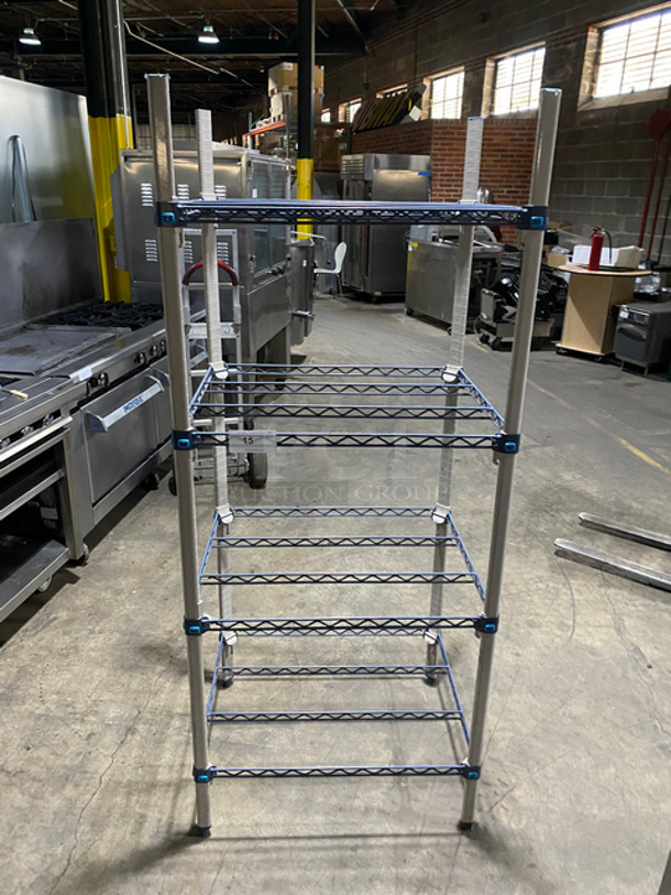 Blue Finish 4 Tier Shelving Unit! - Image 1 of 4