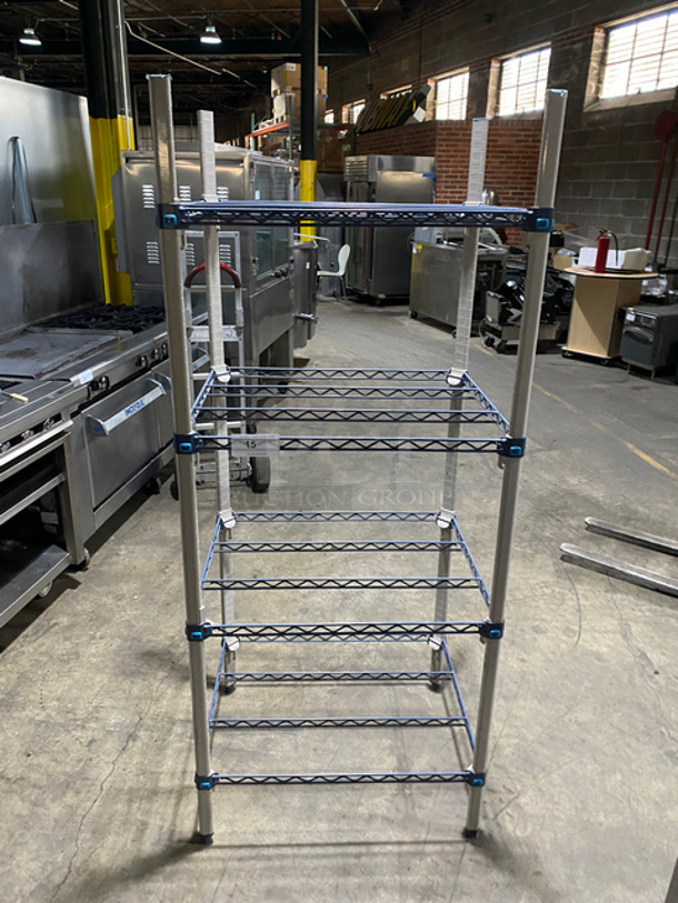 Blue Finish 4 Tier Shelving Unit!