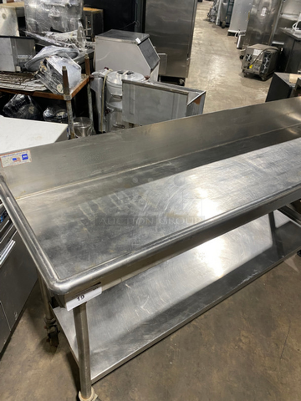 NICE! American Metal Commercial Dish/ Prep Wash Bin! With Back Splash! With Storage Space Underneath! Solid Stainless Steel! On Casters! - Image 3 of 12