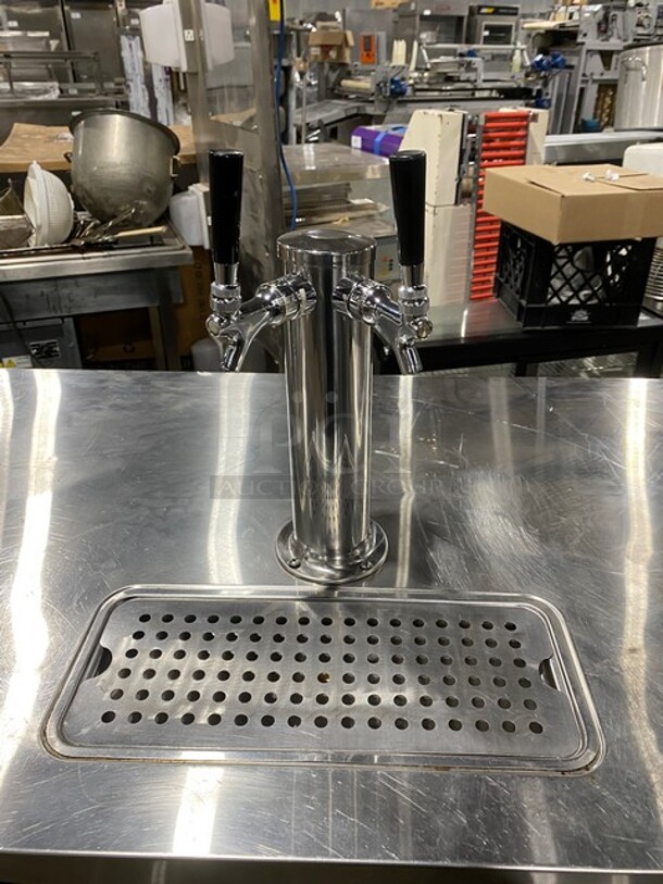 NICE! Avantco Commercial Refrigerated Dual Tower Kegerator! With Towers! With 3 Door Storage Space Underneath! Poly Coated Racks! Model: 178UDD378 SN: 6436334321083608 115V 1 Phase - Image 6 of 10