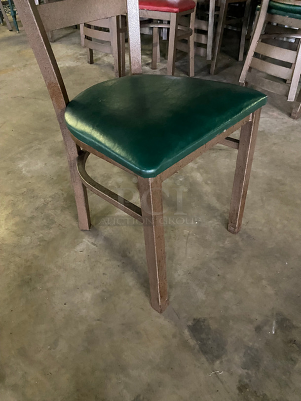 Green Cushioned Chairs! With Brown Metal Body! 5x Your Bid! - Image 7 of 7