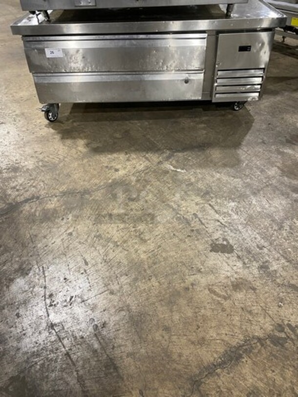 Ikon Commercial Refrigerated Chef Base! With 2 Drawer Storage Space! All Stainless Steel! On Casters! Model: KCBR60 SN: KCBR608145173 115V 60HZ 1 Phase