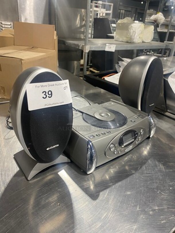 Curtis Countertop CD/ Stereo System! With 2 Speakers! - Image 2 of 10