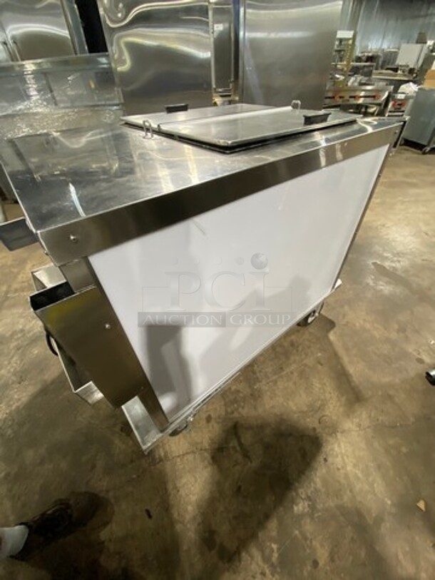 Solid Stainless Steel Mobile Ice Cream Cart! On Casters! - Image 3 of 7