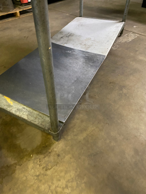 NICE! Solid Stainless Steel Worktop/ Prep Table! With Backsplash! With Storage Space Underneath! On Legs! - Image 5 of 8