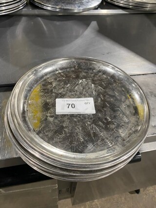ALL STAINLESS STEEL ROUND FOOD PLATTER DISPLAY 