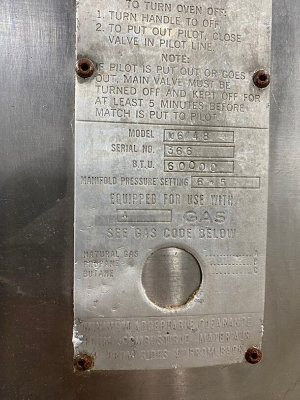 Bari Stainless Steel Commercial 4 Pie Natural Gas Powered Pizza Ovens! 2X your Bid Makes One Unit! - Image 9 of 11