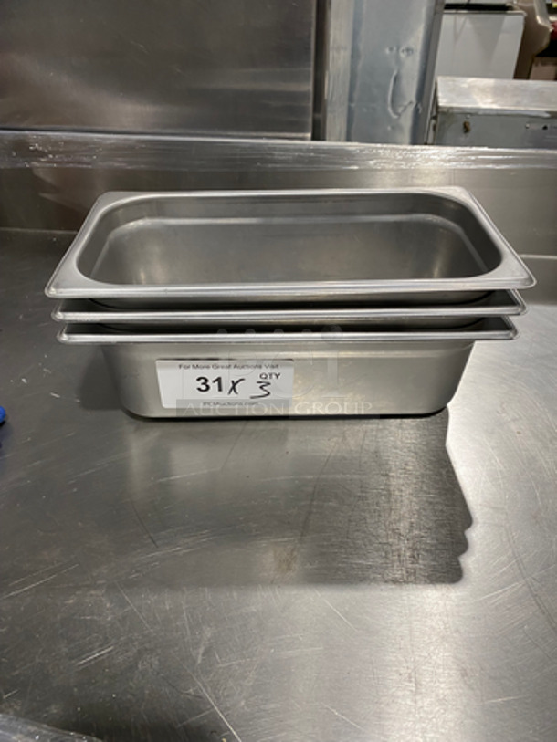 Browne Steam Table/ Prep Table Pans! All Stainless Steel! 3x Your Bid!