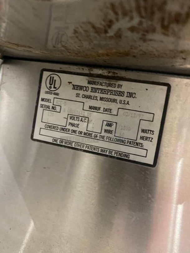 Newco Commercial Countertop Single Coffee Brewer Machine! With Hot Water Line! Stainless Steel Body! Model: ACED SN: A00062647 120V 60HZ 1 Phase - Image 6 of 7