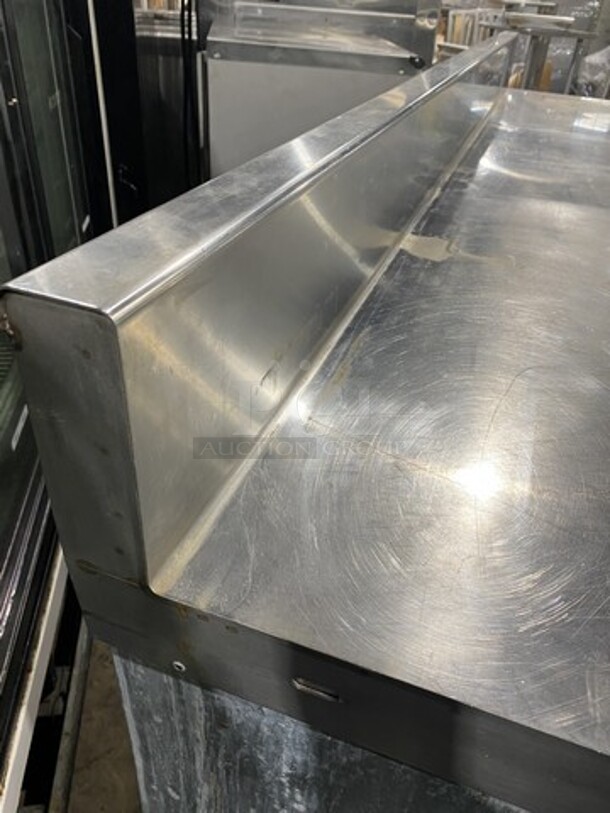 Delfield 84" Inch All Stainless Steel Work Top Lowboy Cooler! With 2 Draws And 2 Doors! With Raised Back Splash! 115V 1 Phase! On Casters! - Image 5 of 11