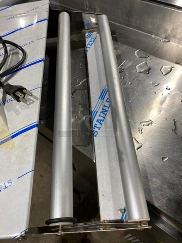 NEW! OUT OF THE BOX! CAS Commercial Countertop Hand Wrap Wrapping Machine! All Stainless Steel! Model: CW500E 110V - Image 5 of 10