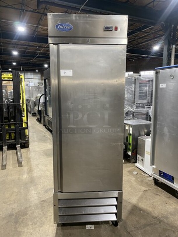 Entree All Stainless Steel One Door Reach In Freezer! Model CF1 Serial 1304ENTH00188! 115V 1 Phase!  - Image 1 of 9