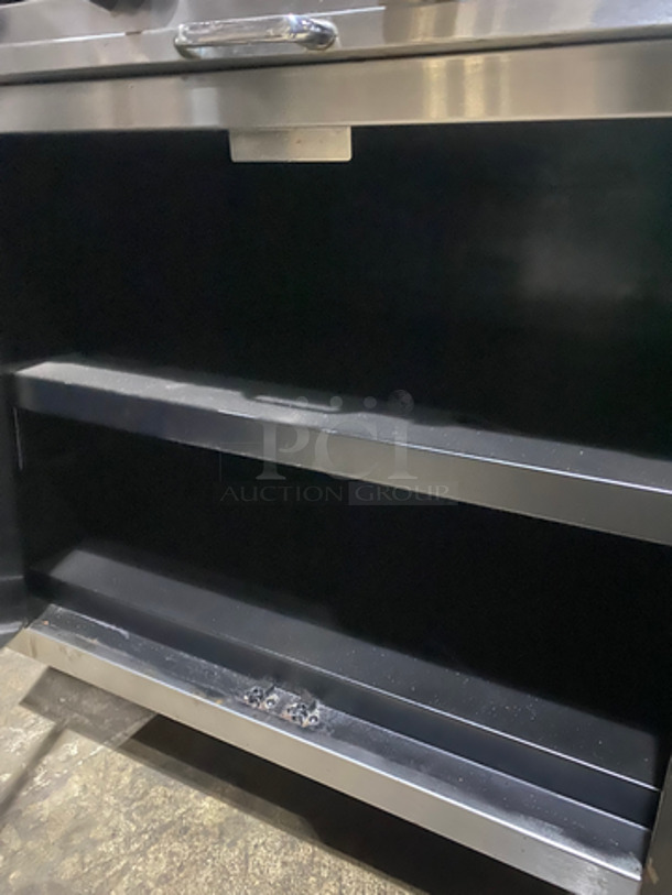 FAB! Southbend Natural Gas Powered WIDE BODY 4 Burner Stove! With Underneath Storage Space! With Raised Back Splash! All Stainless Steel! On Casters! Model: 1364D140 SN: 01H17122 - Image 7 of 10