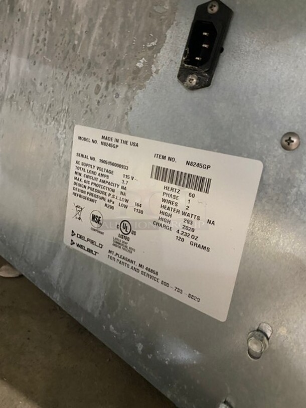 Delfield Commercial MARBLE TOP Cold Pan Drop In! All Stainless Steel Body! Model N8245GP Serial 1905150000933! 115V 1Phase! - Image 6 of 7