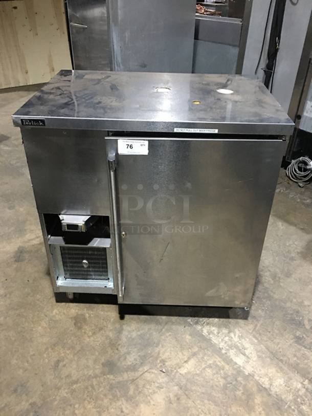 NICE! Perlick Commercial Single Door Bar Back Cooler! All Stainless Steel! On Legs! Model: BBS36RO SN: 783465 115V 60HZ 1 Phase