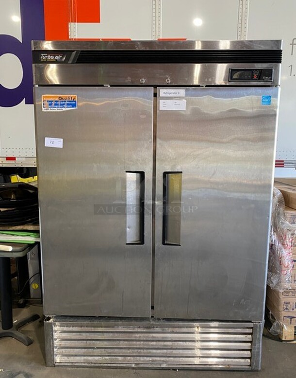 Turbo Air Commercial 2 Door Reach In Cooler! With Racks! Model TSR49SD 110-120v 1ph - Image 1 of 11