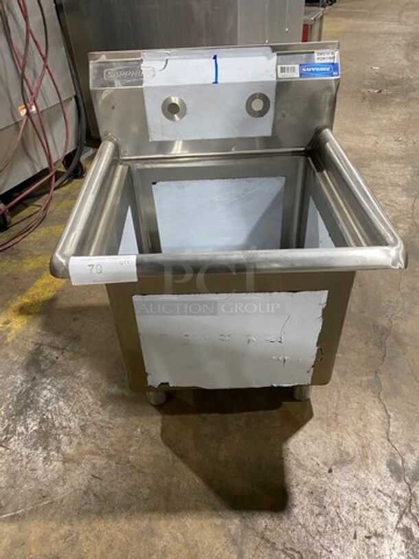 NEW! SCRATCH-N-DENT! Sapphire Single Compartment Prep Sink! All Stainless Steel! With Legs! Model: SMS1818 - Image 1 of 9