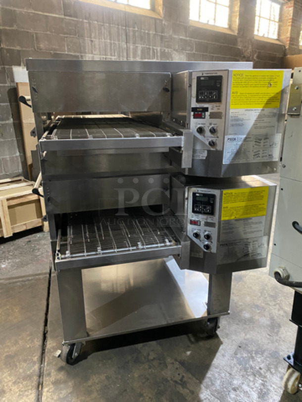 AMAZING! Middleby Marshall Electric Powered Double Conveyor Pizza Oven!  All Stainless Steel! On Casters! 2x Your Bid Makes One Unit! Model: PS536 SN: 571140808 240V 60HZ 3 Phase - Image 2 of 11