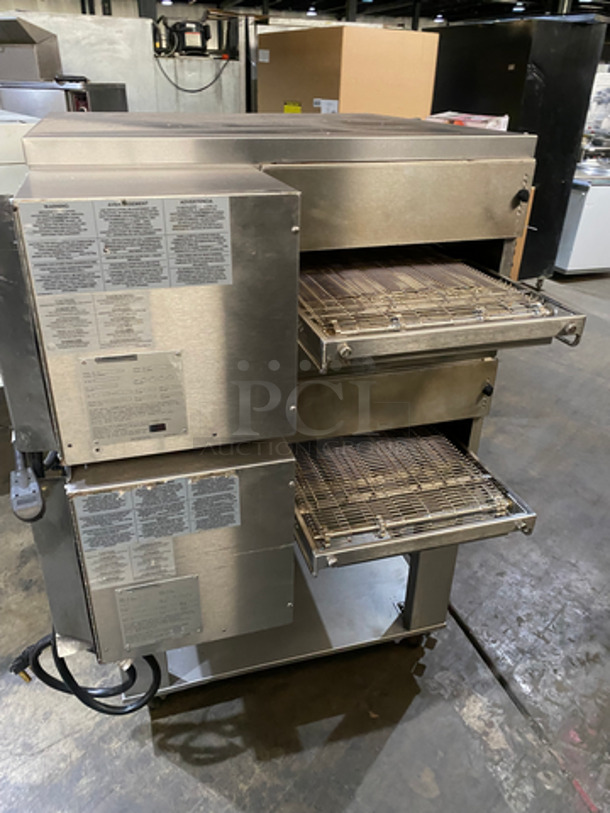 AMAZING! Middleby Marshall Electric Powered Double Conveyor Pizza Oven!  All Stainless Steel! On Casters! 2x Your Bid Makes One Unit! Model: PS536 SN: 571140808 240V 60HZ 3 Phase - Image 4 of 11