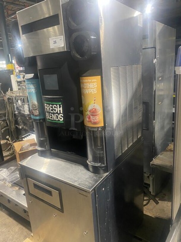 AMAZING! Manitowoc Multiplex Smoothie Workstation! On Single Door Undercounter Cooler! With Poly Bins! All Stainless Steel! Model: MB81 SN: 1611150001561 115V 60HZ 1 Phase - Image 2 of 11