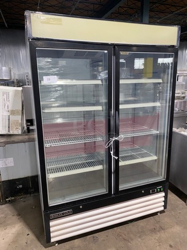 Maxx Cold Commercial 2 Door Reach In Freezer Merchandiser! With View Through Doors! With Poly Coated Racks! Model: MXM248F SN: 365268 115V 60HZ 1 Phase