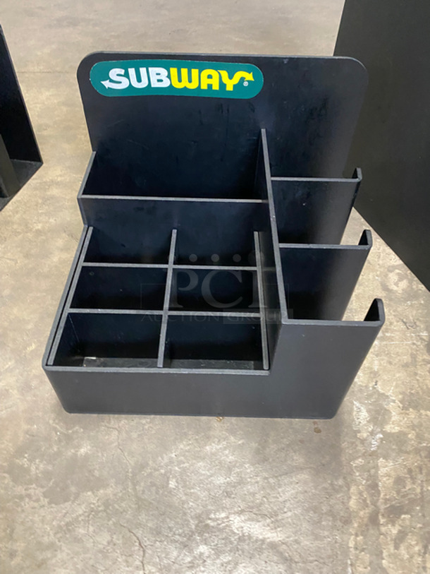 Countertop Black Poly Napkin, Utensil And Condiment Caddy! 3x Your Bid! - Image 3 of 4