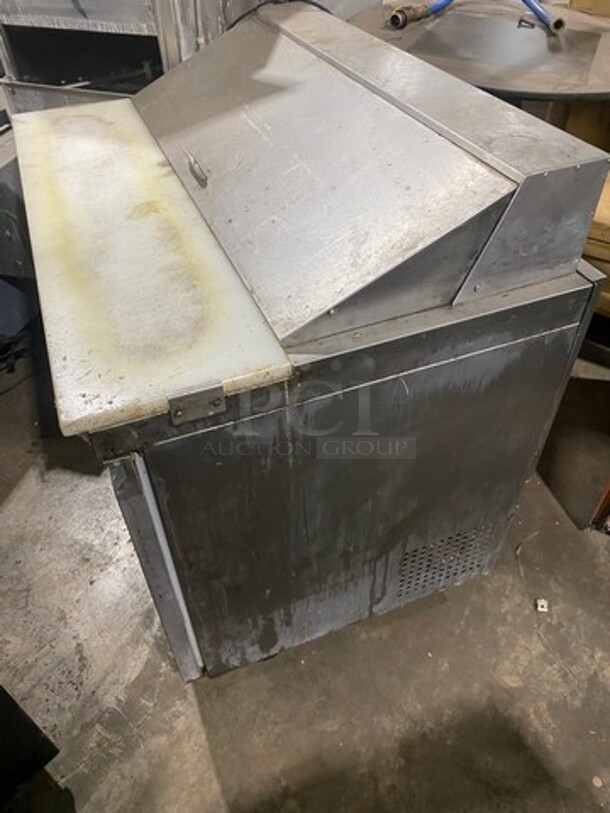 Adcraft Commercial Refrigerated Sandwich Prep Table! With Commercial Cutting Board! With 2 Door Underneath Storage Space! All Stainless Steel! On Casters! Model: SL2D SN: 6012426511030643 115V - Image 2 of 9