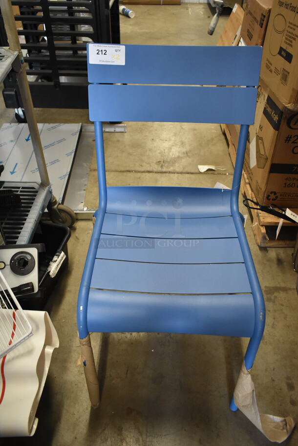 2 BRAND NEW SCRATCH AND DENT! PH812CBY Blue Dining Height Chairs. 2 Times Your Bid! - Image 2 of 4