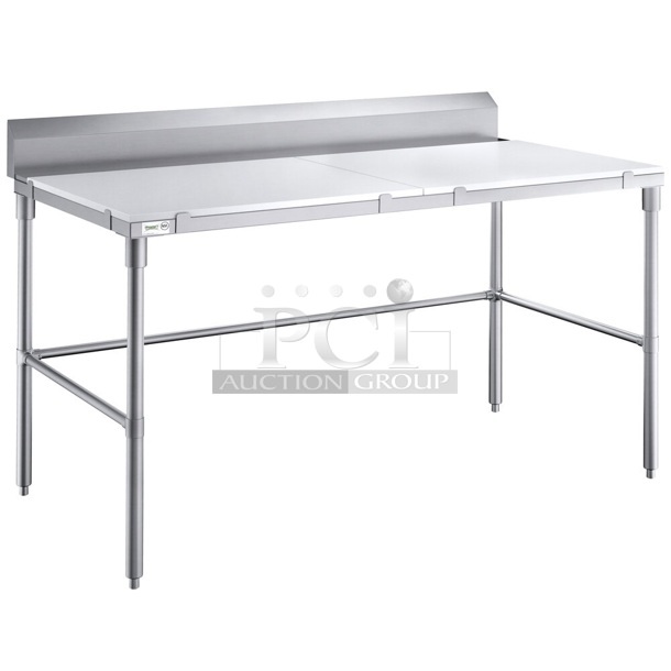 3 BRAND NEW SCRATCH AND DENT! Regency 600TPBF3096 Stainless Steel 14 Gauge Poly Top Work Table Frame. Stock Picture Used as Gallery Picture; Does Not Come w/ Poly Tabletop Pieces. 3 Times Your Bid! - Image 1 of 5