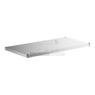 5 BRAND NEW SCRATCH AND DENT! Regency Four are 460SS2448 Spec Line 24" x 48" NSF Stainless Steel Solid Shelf and One Is 460SS2460 Spec Line 24" x 60" NSF Stainless Steel Solid Shelf. 5 Times Your Bid!