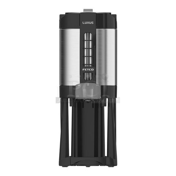 BRAND NEW SCRATCH AND DENT! Fetco LGD-10 Luxus 1 Gallon Stainless Steel Coffee Dispenser with Stand