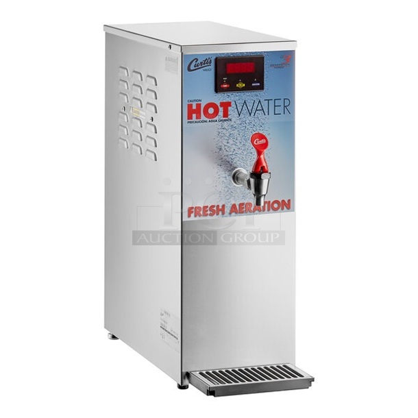 BRAND NEW SCRATCH AND DENT! Curtis WB5GT63000 Stainless Steel 5 Gallon Dual Voltage Hot Water Dispenser with Aerator. 120/220 Volts, 1 Phase. 