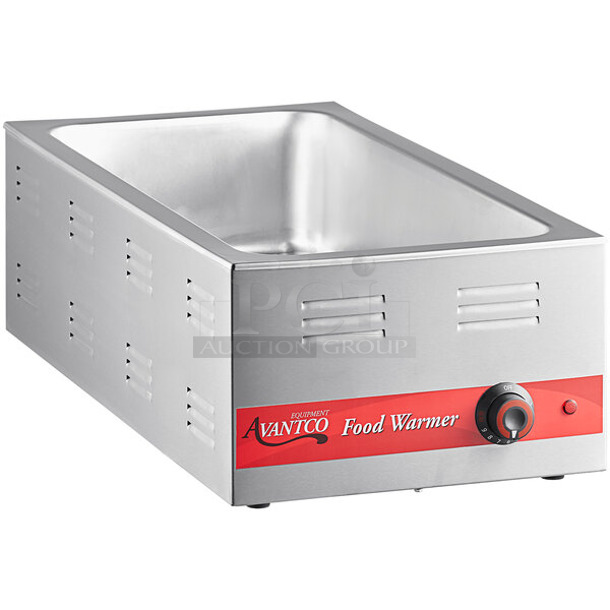 BRAND NEW SCRATCH AND DENT! Avantco 177W43 Stainless Steel Commercial Countertop Food Warmer. 120 Volts, 1 Phase. Tested and Working! - Image 1 of 5
