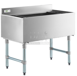 BRAND NEW SCRATCH AND DENT! Regency 600IB2136C7 21" x 36" Underbar Ice Bin with 7 Circuit Post-Mix Cold Plate and Bottle Holders