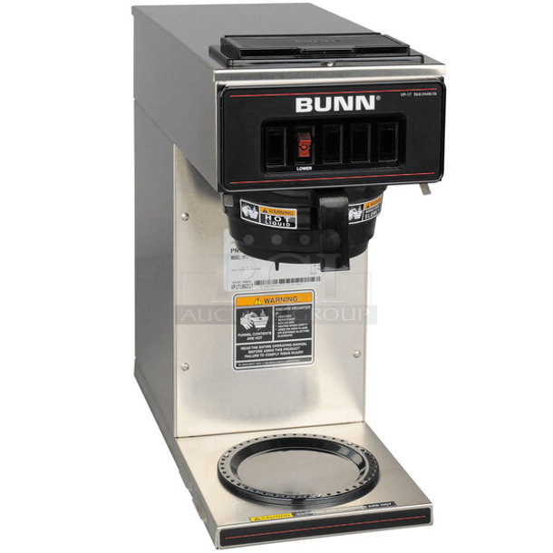 BRAND NEW SCRATCH AND DENT! 2023 Bunn VP17-1 Stainless Steel Commercial Countertop Coffee Machine w/ Poly Brew Basket. 120 Volts, 1 Phase.