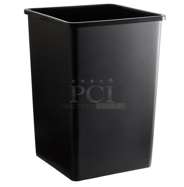 BRAND NEW SCRATCH AND DENT! Lavex 475SQ35BK 35 Gallon Black Square Trash Can - Image 1 of 4