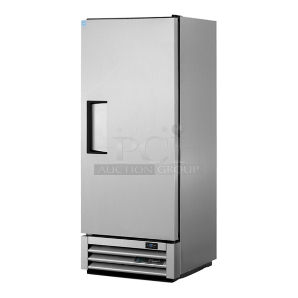 BRAND NEW SCRATCH AND DENT! 2024 True T-12F-HC Stainless Steel Commercial Single Door Reach In Freezer w/ Poly Coated Racks. 115 Volts, 1 Phase. Tested and Powers On But Does Not Get Cold - Image 1 of 4