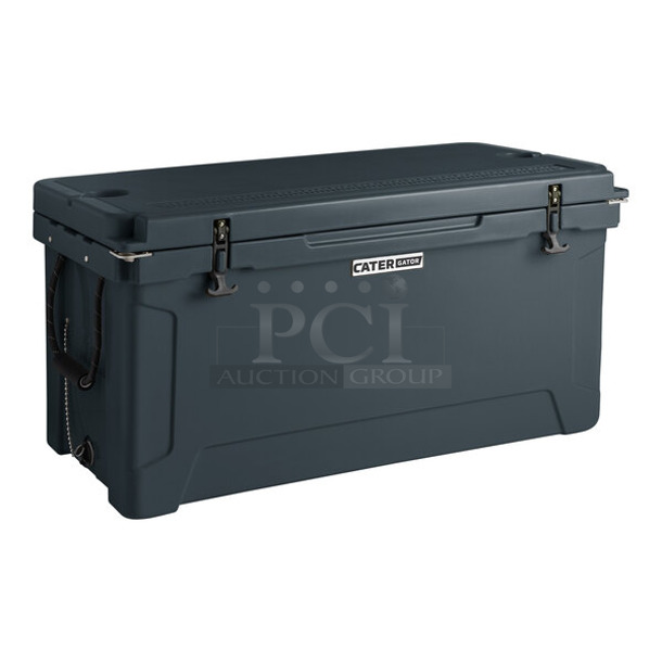 BRAND NEW SCRATCH AND DENT! CaterGator CG100CHR Charcoal 110 Qt. Rotomolded Extreme Outdoor Cooler / Ice Chest - Image 1 of 5