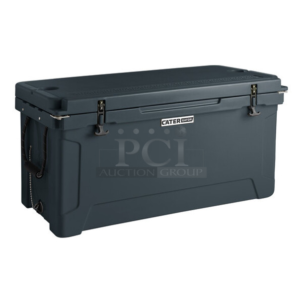 BRAND NEW SCRATCH AND DENT! CaterGator CG100CHR Charcoal 110 Qt. Rotomolded Extreme Outdoor Cooler / Ice Chest - Item #1114449