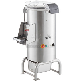 BRAND NEW SCRATCH AND DENT! 2023 Avantco 177PPF40 Stainless Steel Commercial 40 lb. Floor Potato Peeler. 120 Volts, 1 Phase.  Tested and Working!