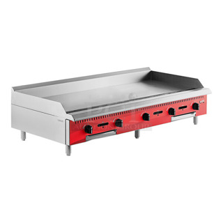 LIKE NEW! Avantco 177CAG60MG Stainless Steel Commercial Countertop Natural Gas Powered Flat Top Griddle. 30,000 BTU. 