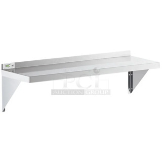 2 BRAND NEW SCRATCH AND DENT! Regency 600WS1248HD 16 Gauge Stainless Steel 12" x 48" Heavy Duty Solid Wall Shelf. 2 Times Your Bid!